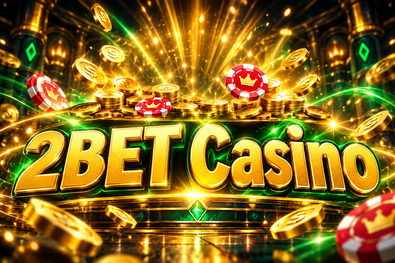 Wordmark dorado de 2BET Casino sobre fondo negro con el bono de bienvenida de $600.000 COP
